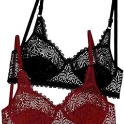 LIECRY Art Women's Lace Wire Free Casual Full Coverage Bra (Multicolor) Any RENDOM Color Will Send Design no NET 92-image-32