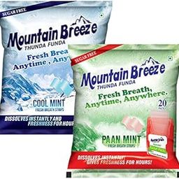 Mountain Breeze Mouth Freshner Sugar-Free Coolmint-Paanmint Combo Fresh Breath Strips (140 Strips each) Pack of 2-image-12