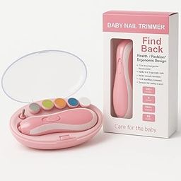 Poor-Monkey-Shop Baby Nail Trimmer New Born with Lights | Electric Baby Nail Cutter 0-6 Months with Multiple Filer Heads Adjustment | New Born Baby Products, Pack of 1 (Pink)-image-36