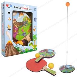 Pandaworld Indoor Outdoor Ping Pong Table Tennis Trainer with 2 Rackets & 2 Balls | Rebound Trainer | Sports Toy for Teenagers & Kids (Dinosaur)-20
