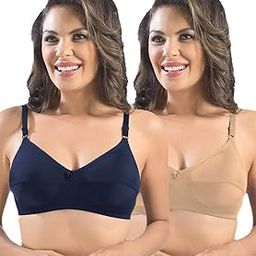 sonari Womens Cotton Everyday Bra | Non Padded, Wire Free, Comfortable Bra with Seamed Cups | Medium Coverage, Hook and Eye Closure for Everyday Wear | Adjustable Strap for a Customized Fit - Loreal-picture-29