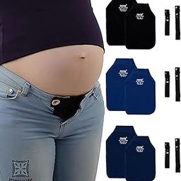 Pregnancy Pants Extender Set – 3 Sets Elastic Maternity Waistband & Jean Button Expanders | Adjustable Fit for Early to Late Maternity Wear-image-12