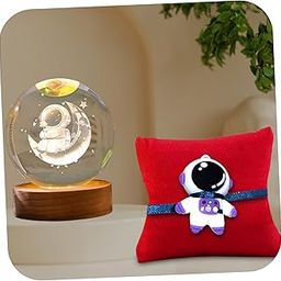 CraftVatika Kids Rakhi with Gift Combo Set for Brother Kids Boy Girls, Astronaut Rakhi with Night Light Lamp for Kidsroom Study Room, Rakhis for Rakshabandhan with Best Wishes Card Tillak Set-image-40