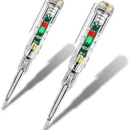 2PC Intelligent Waterproof Voltage Tester Pen Line Fault Detector Plug Tester 70–250V AC Electrical Socket Circuit Testers for Wiring Issues Detects Live Neutral Earth Faults LED Built-in Screwdriver-image-15