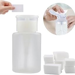 Gel Nail Polish Remover 1000 PC Lint Free Nail Wipes Cotton Pads With 1PCS 100 ML Push Down Pump Dispenser Empty Bottle for Soak Off Gel Polish Remover Acrylic Nail Remover - Multi.-18