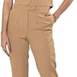 Beige Solid Co ord Set for Women | Croped Blazer Top with Pants | Lapel Collar | Three Quarter Sleeves | Bottom with Both Side Pockets | Slim Fit Office Cord Set for Women | Pack of 1-image-74