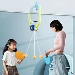 VIVITO Hanging Table Tennis Trainer Set with 2 Rackets & 6 Balls | Indoor Ping Pong Practice Device for Kids & Adults | Adjustable Height, Portable | Boost Hand-Eye | Multicolor | (Pack of 2)-image-64