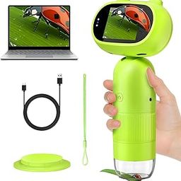 Microscope 1000X Handheld Digital 16MP Portable Pocket Microscope with 2inch IPS Screen,1080P Adjustment Button Science Portable Microscope with 4 Adjustment Levels with 8 LEDs-image-98