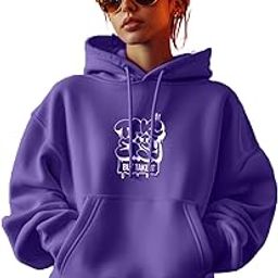 Cotton Poly Fleece Oversized Fit Black, Green, Magenta, Mustard, Orange, Purple, Blue, Off White & Grey Graphic Printed Full Sleeve Hoodie for Women-picture-16