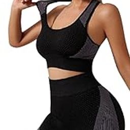 Combo Pack of Sports Bra & Shorts Gym Workout Set for Women Wire Free Padded Sports Bra with High Waist Shorts for Great Comfort Athleisure Yoga Wear-picture-39