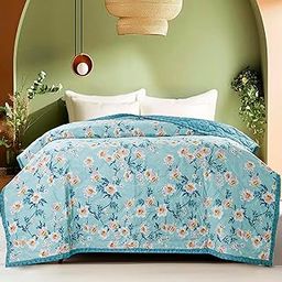 RVS DECOR New Launch Microfiber Double Bed Comforter | 220 GSM Ultra-Soft & Breathable AC Comforter/Duvet/Blanket | Cozy & Lightweight All-Season Bedding | 217 x 220 cm (Light Blue)-29