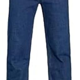 Regular Fit Dark Blue Denim Jeans, Classic Baggy Style, Plain Design-image-98