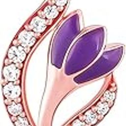 925 Silver Rose Gold Blooming Crocus Pendant with Chain Necklace Earrings Bracelet Ring | Gifts for Women & Girls-16