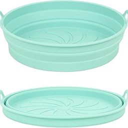 KASQUE Air Fryer Silicone Pot, 8 inch Reusable Air Fryer Silicone Basket, Food Safe for 3 to 5 Qt Oven Accessories, Heat Resistant, Replacement for Air Fryer Paper Liners (Pack of 1, Sky Blue)-picture-19