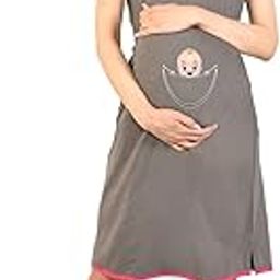 Sillyboom Boy Peeking Graphic Print Maternity Tunic Top for Pregnant Women T-Shirt Women's Night Dress Nursing Top Tee Round Neck Half Sleeves for Pre and Post Pregnancy-image-91