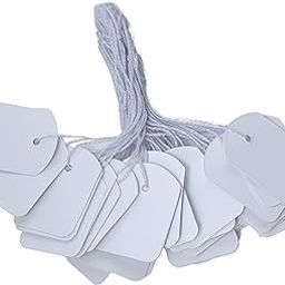 Zenomia Fancy Decorative Plain Price String with Tag, Jewelry Hanging Tags, 950 Pcs, 3 x 4 Cms-16