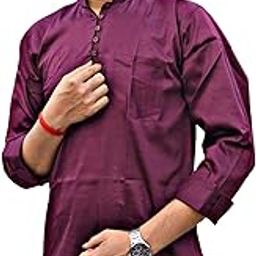 Full Sleeve 100% Pure Cotton(Mumbai Cotton) Short Kurta for Men – Solid Color with Front Pocket. Comfortable & Breathable GC504-image-72