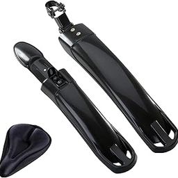 COZYCOOL Bicycle Front & Rear Mudguard with Iron Fitting + 1 Cycle Seat Cover (Black)-15