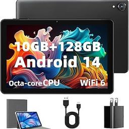 Rebecco Android Tablet 10 Inch - Android 14 Octa Core 1.8GHz, Tablet with OTG Transmission and Wi-Fi 6G 10GB + 128GB + 1TB TF 6000mAh, 8+5MP Dual Camera, Bluetooth 5.3, Latest Tablets with-22