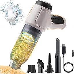 SKipdr Wireless Car Vacuum Cleaner Mini, Wireless Rechargeable Vacumed Cleaner Strong Cleaning Power Cordless Vacuum Cleaner, for Car, Home, Office,White-image-71