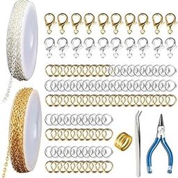 Dhruv Crafts Jewellery & Earring Making kit Supplies Jewelry Repair Tool with Accessories Jewelry Nose Pliers, Precision Tweezers, Jump Ring Opener, Jump Ring & Lobster Clasps for Adults and Beginners |255 PCS|-image-46