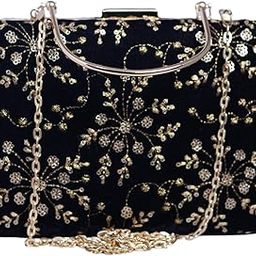 Sequins Embroidery Clutch Bag for Women with Detachble Strap | Wedding Clutch | Bridal Clutch bag | Bridal Purse for Wedding-image-5