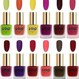 Volo Velvet Dull Matte Bold Colors Nail Polish Combo in Wholesale Rate(Parrot Green, Orange, Yellow, Magenta, Maroon, Passion Pink, Carrot Red, Metallic Dark Purple 96 ml) Pack of 12-image-53