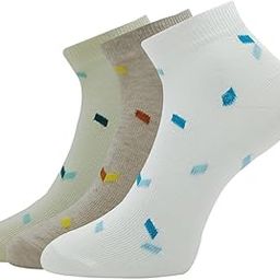 Women's Cotton Ankle Length Socks (Pack of 3) Lemon Yellow, Skin Melange, White-picture-37