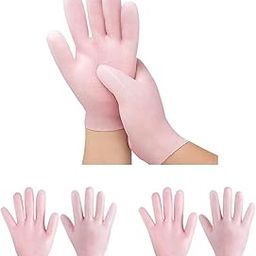 Jashgop Moisturizing Gloves, Soft Silicone Gloves, Gel Spa Hydrating Gloves, Aloe Lotion Gloves for Repairing Dry Cracked, Aging Hands, Eczema, and Softening Rough Skin, Calluses.(1 Pair, Free Size)-image-34
