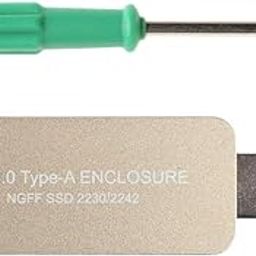 GAH SSD Case,USB 3.0 to SATA Based 2242 M.2 NGFF SSD Portable Enclosure,Storage Box Gold-26
