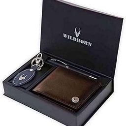 Leather Wallet, Keychain & Pen Combo I Gift Hamper for Men (Brown Crunch)-23