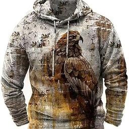 Eagle Polyester Regular Fit Hoodie for Boys and Men, Hooded Neck Brown Printed Sweatshirt (X_Large)-picture-4