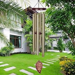 Wind Chimes for Home Balcony Decor Items 6 Pipes Hanging Bells Six Rods for Positive Vibrations & Energy Garden Outdoors Office Melodious Metal Wind Chimes Sound. (Golden Colour)-image-70