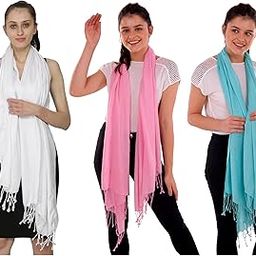 Women and Girls Scarfs Stoles Combo Set-Size 65x185cms-Soft Comfortable Cozy Viscose Cotton Scarfs Stoles Summer & Winter-Suitable size Hijab-Easy to dry Stylish-image-93