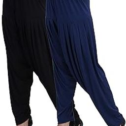 Women Drawstring Patiala Harem Pants Black Green Pink Combo 3-image-20