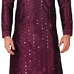 Men's Art Silk Mirror Work Embroidery Kurta & Pyjama For Festive & Wedding-picture-49