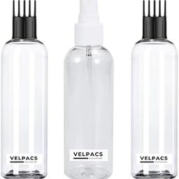 Velpacs 200ml Transparent Empty Plastic Bottle for hair application (2 Appicator + 1 Mist Spray) Pack of 3 | Perfect For Rosemary Tea, Perfume, Rosewater, Travel Friendly-38