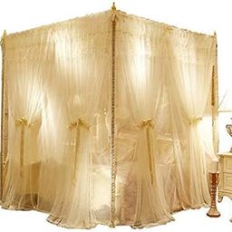 YEEBAY 4 Corners Mosquito Net Post Canopy Bed Curtain for Children & Adults, Princess Bedroom Decoration Accessories, Royal Luxurious Cozy Netting, (59"W*78"L*82"H/(Suggested for Full/Queen), IVORY)-22