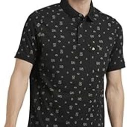 turtle Men Knitted Black Half Sleeve Casual Printed Polo Tshirt-picture-42
