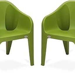 SkyGlamour Supreme Futura Stacking Designer Plastic Chair for Home, Restaurants, Cafeterias and Outdoor Area (Color: Green; Set of 2)-image-40