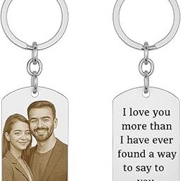 Personalized Photo Keychain – Custom Engraved Stainless Steel Tag (25x40mm) | Pet Memorial, Couple Anniversary Gift Keepsake-image-54