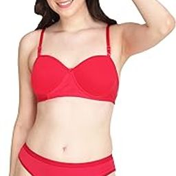 liigne Women Half Cup Padded Bra Panty - Made of Pure Cotton Full Coverage Non Wired Seamless Pushup Soft Cup for T-Shirt Saree Dress and for Everyday-picture-20
