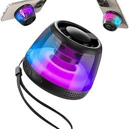 PRUNUS Magnetic Bluetooth Speaker, Portable Mini Bluetooth Speaker Small with Cell Phone Stand, 7H Play, 5W Internal-Magnet Loudspeaker,TWS, RGB Light, TF Card Play, with Magnetic Ring and Lanyard-24