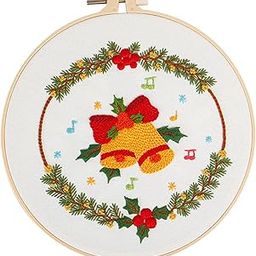 MERISHOPP®Christmas Embroidery Cross Stitch Set for Adults Jingle Bell|Crafts | Needlecrafts & Yarn | Embroidery & Cross Stitch | Hand Embroidery Kits | Cross Stitch Kits-image-7