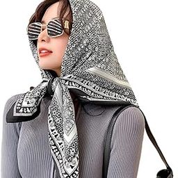 Satin Scarf for Women Stylish, Silk Scarf Ladies Scarf for Women, Square Scarves for Women, Stylish Print Hair Scarf for Women, Soft Comfy Head Neck Scarf Stole - 35x35in-17