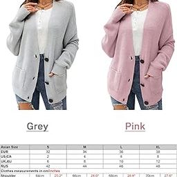 Women Cardigan Long Sleeve Buttons V Neck Loose Knitted Casual Coats-image-72