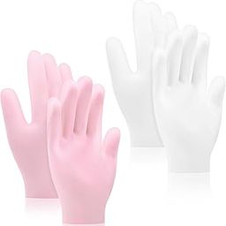 SIQULIX Silicone Moisturizing Gloves & Socks, Anti-Slip Aloe Lotion Gloves for Dry Hands, Cracked Heels, Softening Rough Skin, One Size Fits Most, Hydrating, Dry Skin-image-2