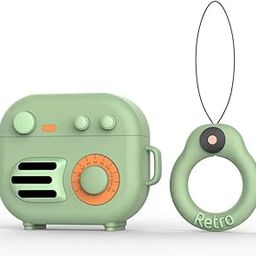 New Cute 3D Cartoon Design Cases Compatible with Apple Airpods Pro Case Cover, 360° Full-Body Protective Case Shockproof Skin Cover (Retro Green)-20