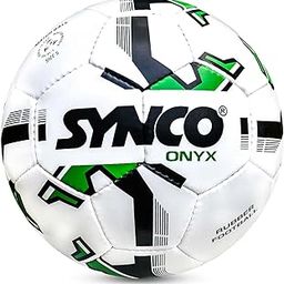 Synco Onyx Football | 32 Panel | Official Match Ball | Rubberized Stitched | | for Professionals | Size - 5 (White)-image-96