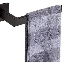 Nolimas Bathroom Towel Bar SUS 304 Stainless Steel Square Towel Shelf Holder Rack for Bath Kitchen Garage Heavy Duty Wall Mounted, Matte Black-10